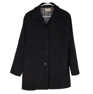 Merona- Black Short Trench Coat Size Large